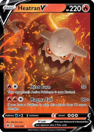 Image of Heatran V 025/189  - Holofoil SWSH10 Astral Radiance - Ultra Rare