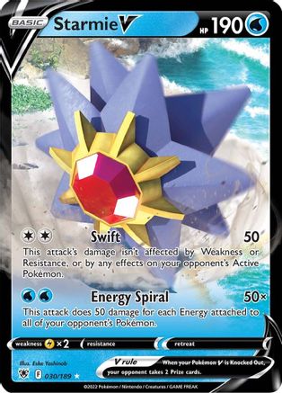 Image of Starmie V 030/189  - Holofoil SWSH10 Astral Radiance - Ultra Rare