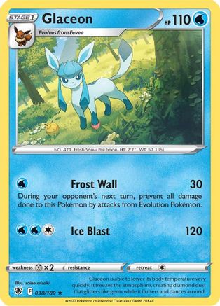 Image of Glaceon 038/189  SWSH10 Astral Radiance - Rare