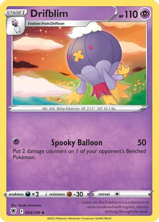 Image of Drifblim 064/189  SWSH10 Astral Radiance - Uncommon