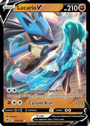 Image of Lucario V 078/189  - Holofoil SWSH10 Astral Radiance - Ultra Rare
