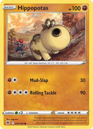 Image of Hippopotas 079/189  SWSH10 Astral Radiance - Common