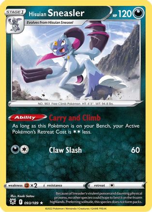 Image of Hisuian Sneasler 093/189  - Holofoil SWSH10 Astral Radiance - Holo Rare