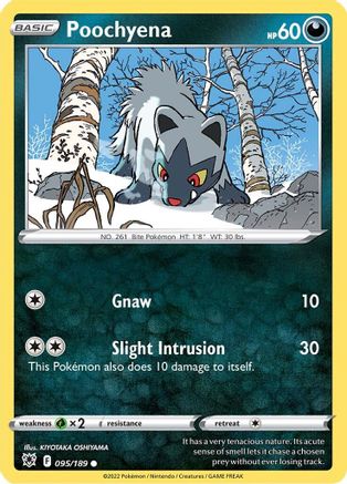 Image of Poochyena 095/189  - Reverse Holofoil SWSH10 Astral Radiance - Common