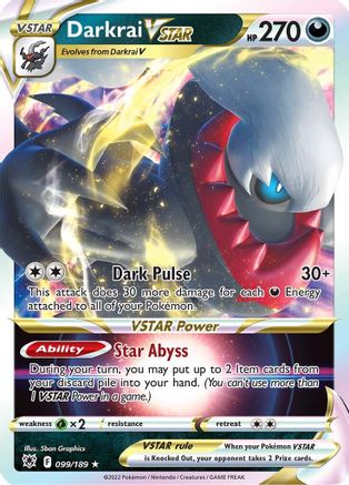Image of Darkrai VSTAR 099/189  - Holofoil SWSH10 Astral Radiance - Ultra Rare