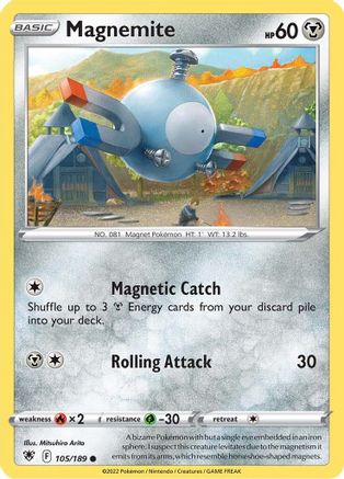 Image of Magnemite 105/189  - Reverse Holofoil SWSH10 Astral Radiance - Common