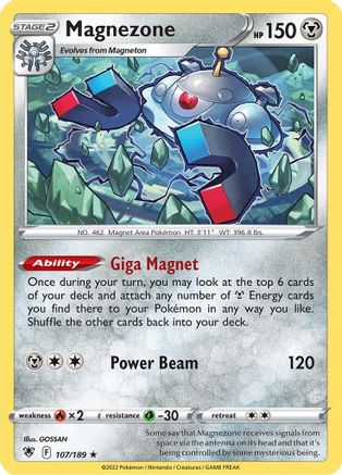 Image of Magnezone 107/189  - Holofoil SWSH10 Astral Radiance - Holo Rare