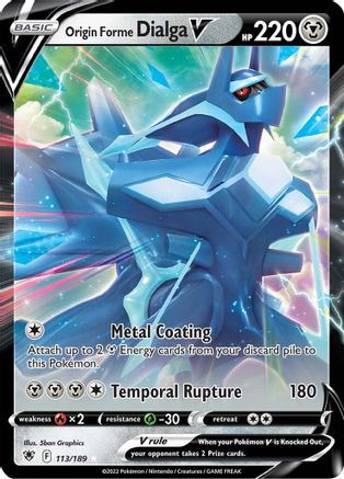 Image of Origin Forme Dialga V 113/189  - Holofoil SWSH10 Astral Radiance - Ultra Rare