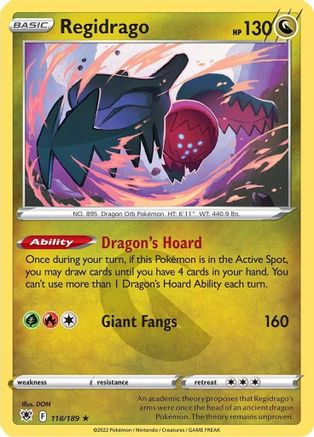 Image of Regidrago 118/189  SWSH10 Astral Radiance - Rare