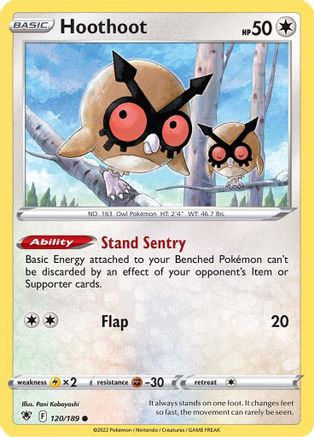 Image of Hoothoot 120/189  - Reverse Holofoil SWSH10 Astral Radiance - Common
