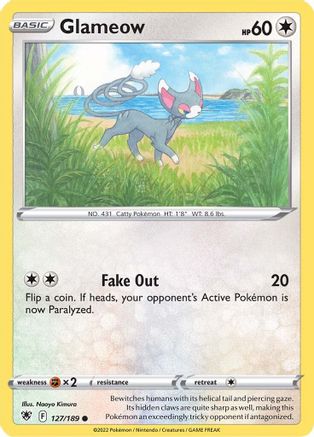 Image of Glameow 127/189  - Reverse Holofoil SWSH10 Astral Radiance - Common