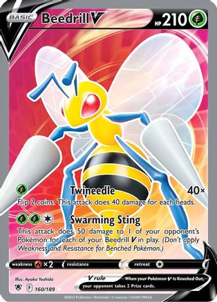Image of Beedrill V (Full Art) 160/189  - Holofoil SWSH10 Astral Radiance - Ultra Rare