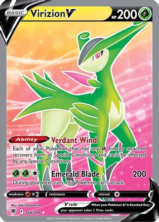 Image of Virizion V (Full Art) 164/189  - Holofoil SWSH10 Astral Radiance - Ultra Rare