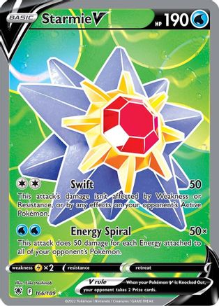 Image of Starmie V (Full Art) 166/189  - Holofoil SWSH10 Astral Radiance - Ultra Rare