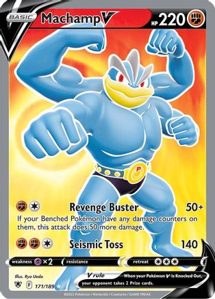 Image of Machamp V (Full Art) 171/189  - Holofoil SWSH10 Astral Radiance - Ultra Rare