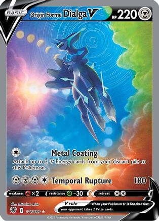 Image of Origin Forme Dialga V (Alternate Full Art) 177/189  - Holofoil SWSH10 Astral Radiance - Ultra Rare