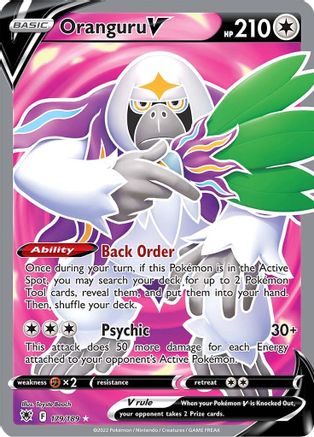 Image of Oranguru V (Full Art) 179/189  - Holofoil SWSH10 Astral Radiance - Ultra Rare