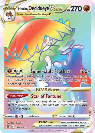 Image of Hisuian Decidueye VSTAR (Secret) 195/189  - Holofoil SWSH10 Astral Radiance - Secret Rare