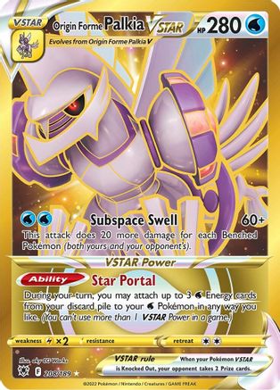 Image of Origin Forme Palkia VSTAR (Secret) (208) 208/189  - Holofoil SWSH10 Astral Radiance - Secret Rare