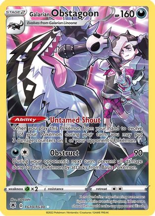 Image of Galarian Obstagoon TG10/TG30  - Holofoil SWSH10 Astral Radiance Trainer Gallery - Ultra Rare