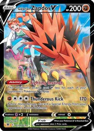 Image of Galarian Zapdos V TG19/TG30  - Holofoil SWSH10 Astral Radiance Trainer Gallery - Ultra Rare