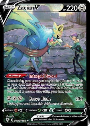Image of Zacian V TG21/TG30  - Holofoil SWSH10 Astral Radiance Trainer Gallery - Ultra Rare