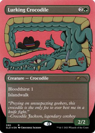 Image of Lurking Crocodile (Foil Etched) (SLD-590) - Secret Lair Drop Series Foil