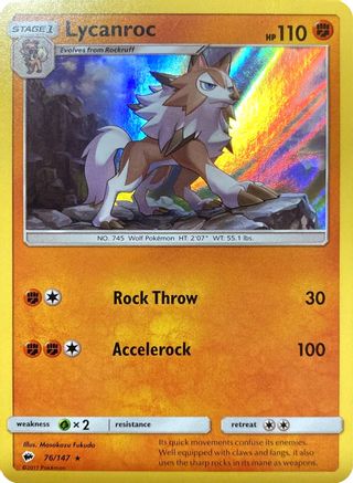 Image of Lycanroc 076/147  - Holofoil Miscellaneous Cards & Products - Promo