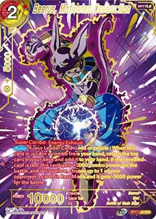 Image of Beerus, Motivated Destruction (SPR) (BT17-134) - Ultimate Squad Foil