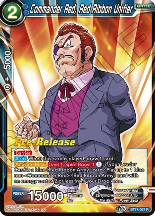 Image of Commander Red, Red Ribbon Unifier (BT17-037) - Ultimate Squad PreRelease Cards