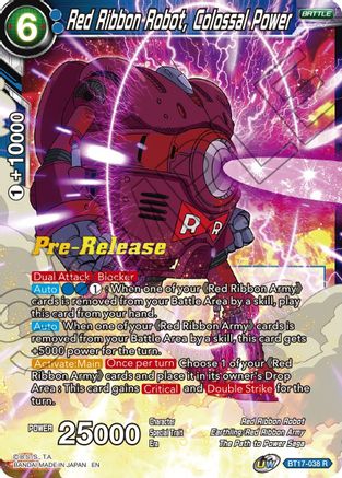 Image of Red Ribbon Robot, Colossal Power (BT17-038) - Ultimate Squad PreRelease Cards