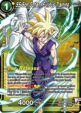 Image of SS Son Gohan, Furious Training (BT17-095) - Ultimate Squad PreRelease Cards