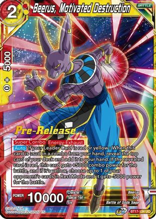 Image of Beerus, Motivated Destruction (BT17-134) - Ultimate Squad PreRelease Cards