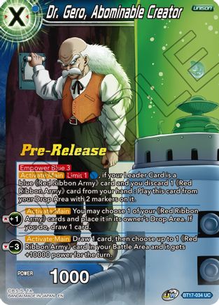 Image of Dr. Gero, Abominable Creator (BT17-034) - Ultimate Squad PreRelease Cards