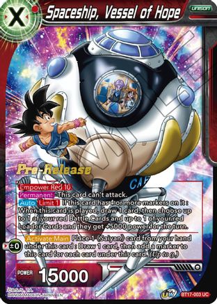 Image of Spaceship, Vessel of Hope (BT17-003) - Ultimate Squad PreRelease Cards