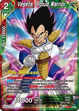 Image of Vegeta, Proud Warrior (BT17-132) - Ultimate Squad PreRelease Cards