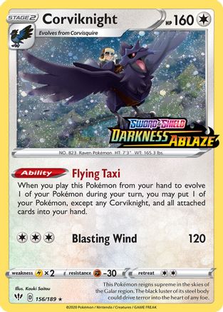Image of Corviknight 156/189  - Holofoil Miscellaneous Cards & Products - Promo