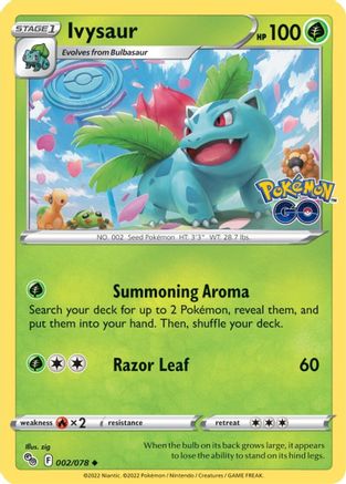 Image of Ivysaur 002/078  - Reverse Holofoil Pokemon GO - Uncommon