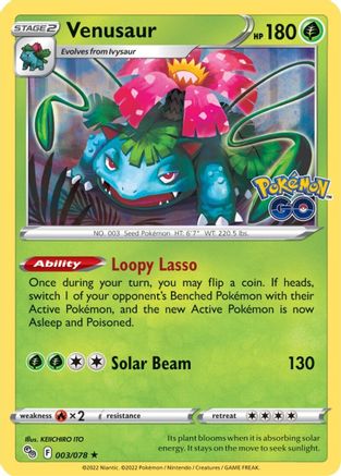 Image of Venusaur 003  - Reverse Holofoil Pokemon GO - Holo Rare