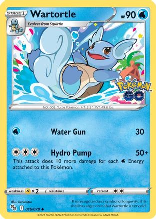 Image of Wartortle 016/078  Pokemon GO - Uncommon