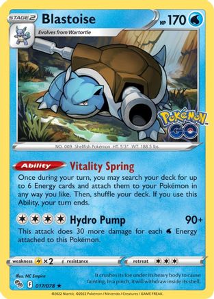 Image of Blastoise 017/078  - Reverse Holofoil Pokemon GO - Holo Rare