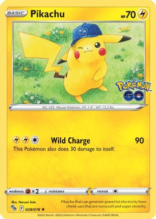 Image of Pikachu (28) 028/078  - Holofoil Pokemon GO - Holo Rare