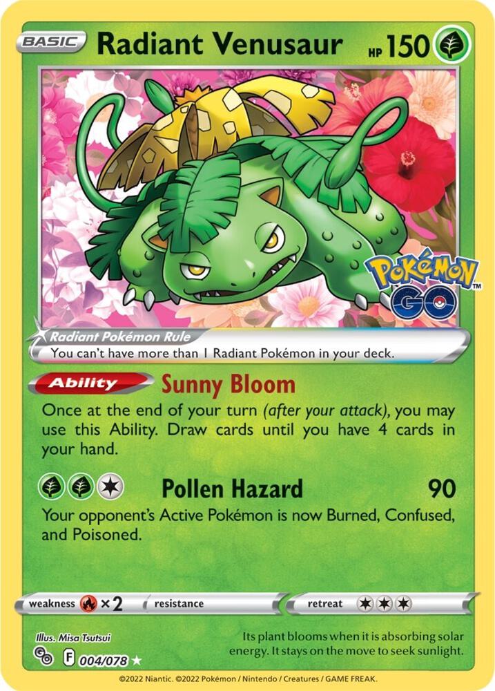 Radiant Venusaur - Pokemon GO - 004/078