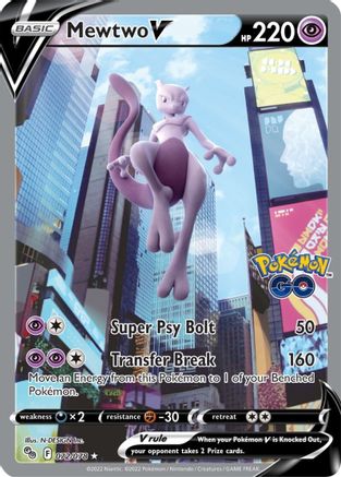 Image of Mewtwo V (Alternate Full Art) 072/078  - Holofoil Pokemon GO - Ultra Rare