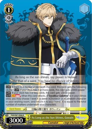 Image of As Long as the Sun Shines, Gawain (FGO/S87-E006 R) - Fate/Grand Order THE MOVIE Divine Realm of the Round Table: Camelot