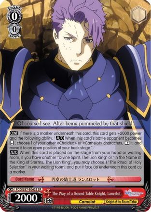 Image of The Way of a Round Table Knight, Lancelot (SR) (FGO/S87-E063S SR) - Fate/Grand Order THE MOVIE Divine Realm of the Round Table: Camelot