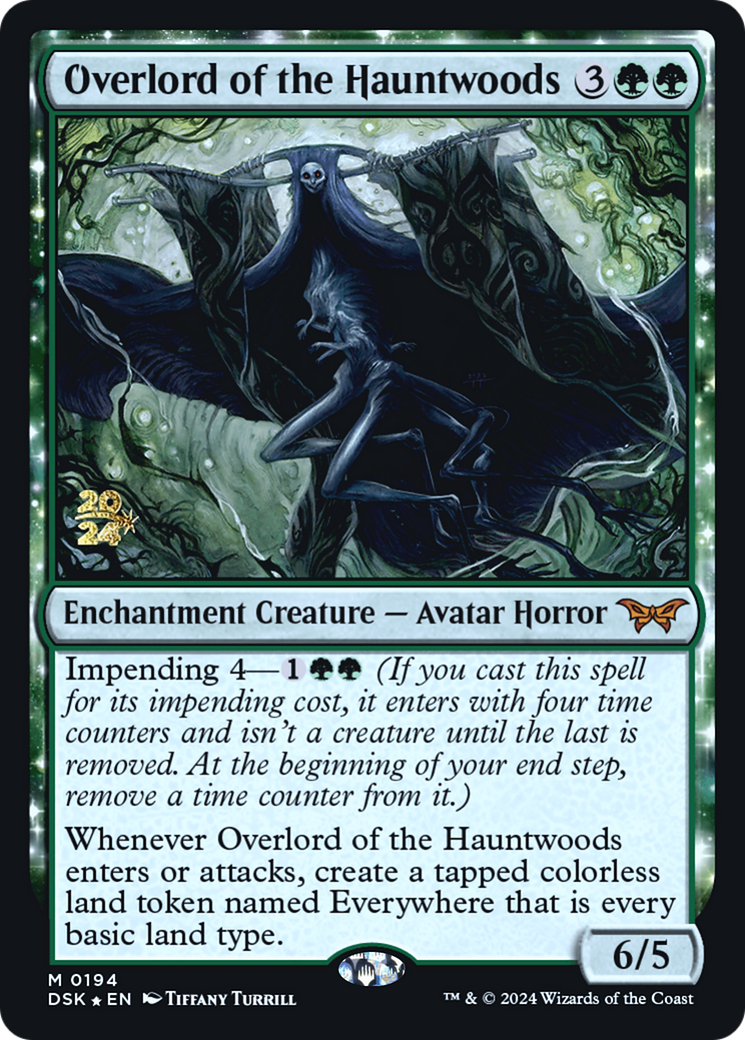 Image of Overlord of the Hauntwoods (PRE-194) - Duskmourn: House of Horror Promos: (enchantment) Foil