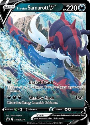 Image of Hisuian Samurott V SWSH239  - Holofoil SWSH Sword & Shield Promo Cards - Promo