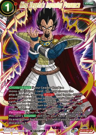 Image of King Vegeta's Imposing Presence (Top 4) (BT13-030) - Tournament Promotion Cards Foil