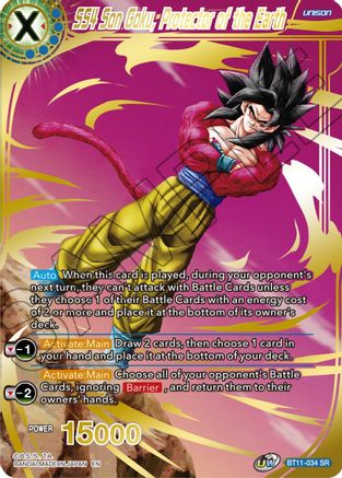 Image of SS4 Son Goku, Protector of the Earth (BT11-034) - Theme Selection History of Son Goku Foil